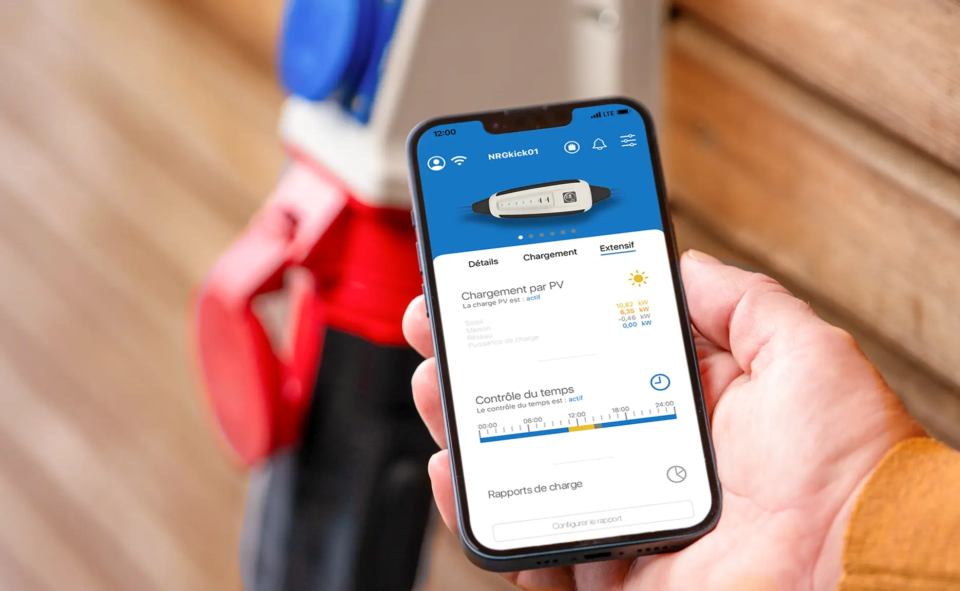 Aperçu de l'application NRGkick Avancé.