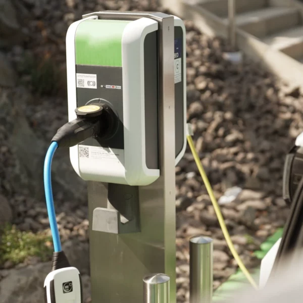 NRGkick type 2 in use at a public charging station.