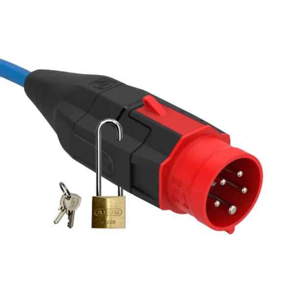 NRGkick plug attachment 16A 5-pin is locked to NRGkick with a lock.