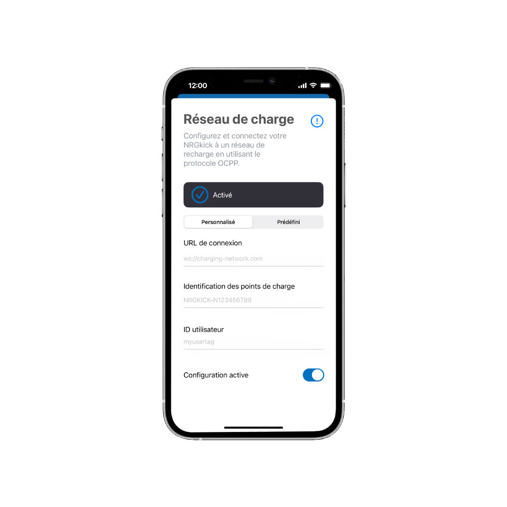 Smart Service OCPP pour NRGkick s'affiche dans l'application NRGkick.